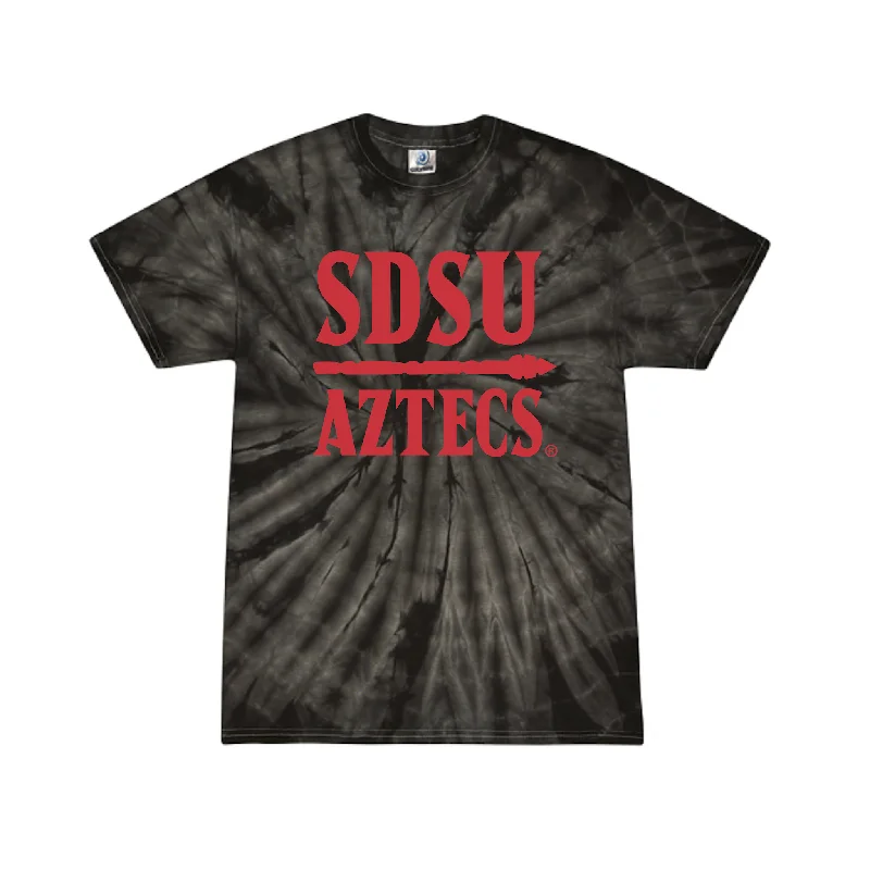 Men's basketball T-shirt name customization -Tie Dye Men's Basketball SDSU Spear Tee - Miles Byrd