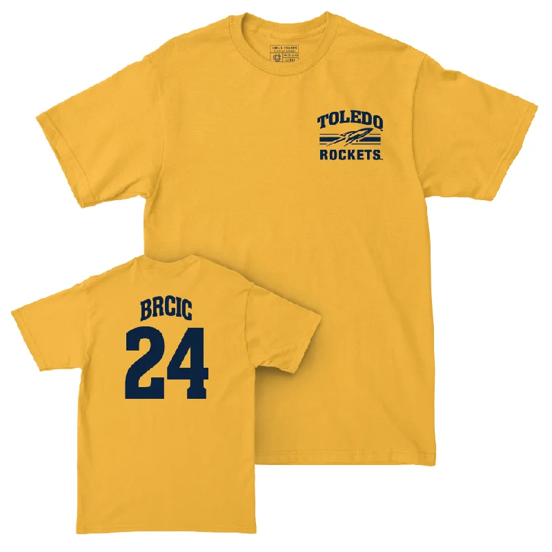 Men's basketball T-shirt fast-drying fabric -Toledo Men's Basketball Gold Victory Tee - Grgur Brcic | #24