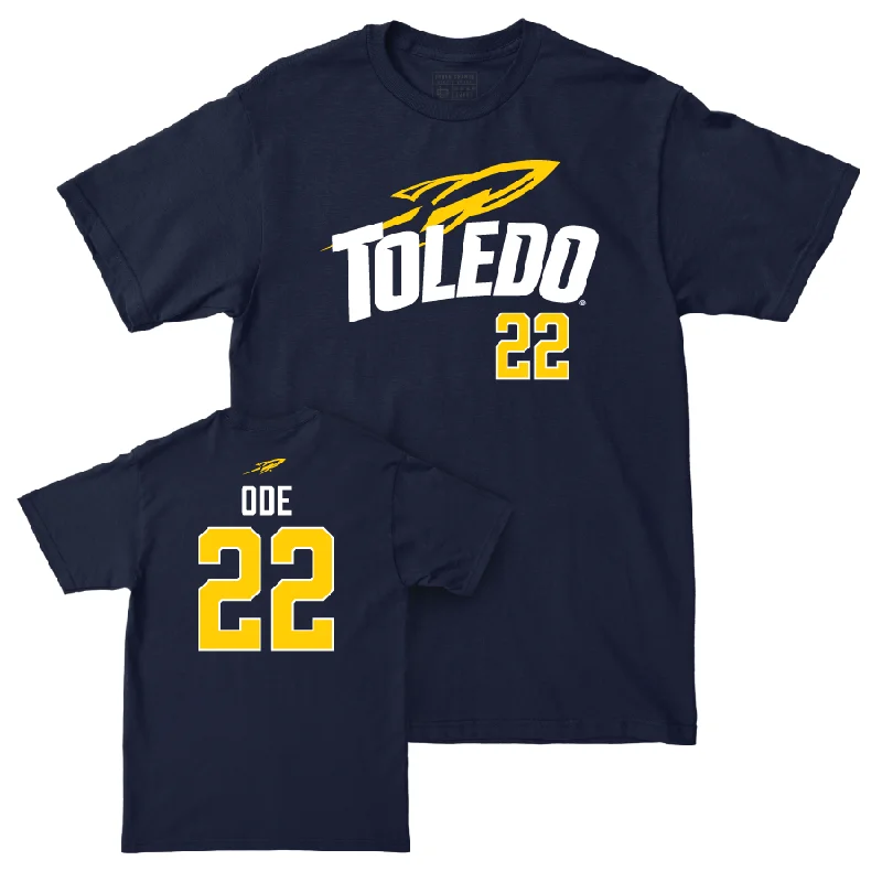 Men's basketball T-shirt quality sale -Toledo Football Navy Script Tee  - Kalieb Osborne