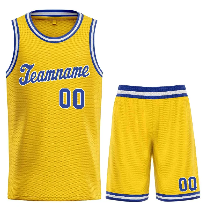 Men's basketball uniform lightweight kit -Custom Yellow Royal-White Classic Sets Sports Uniform Basketball Jersey