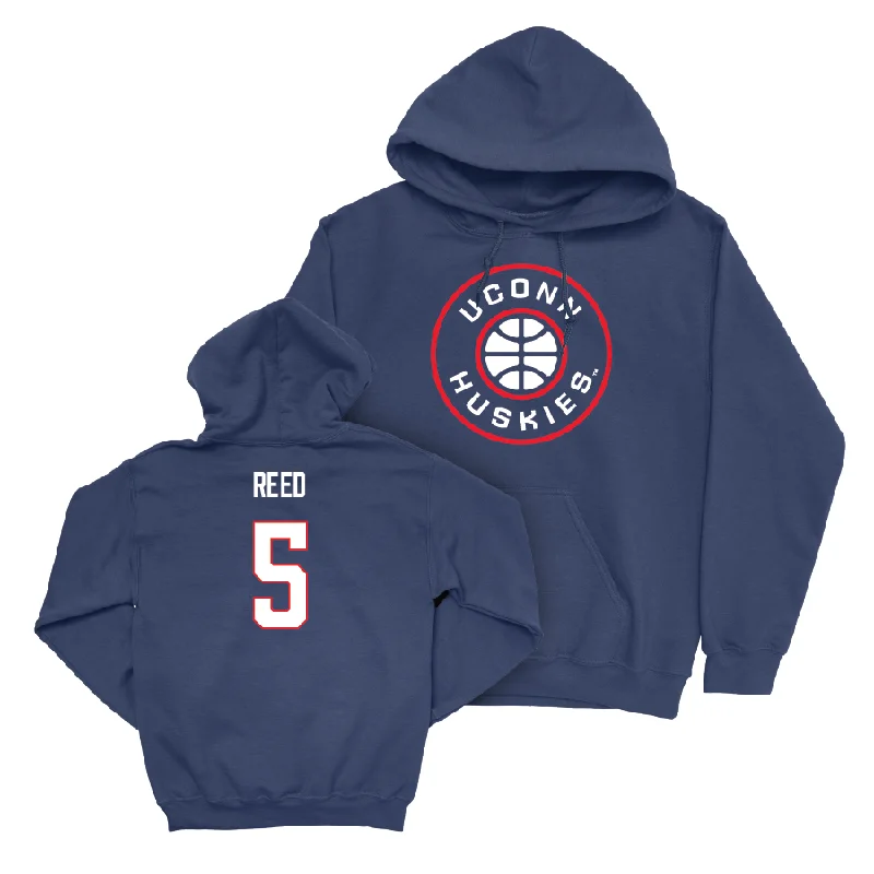 Men's hoodies sweat-warmth -Navy Men's Basketball Hardwood Hoodie - Tarris Reed