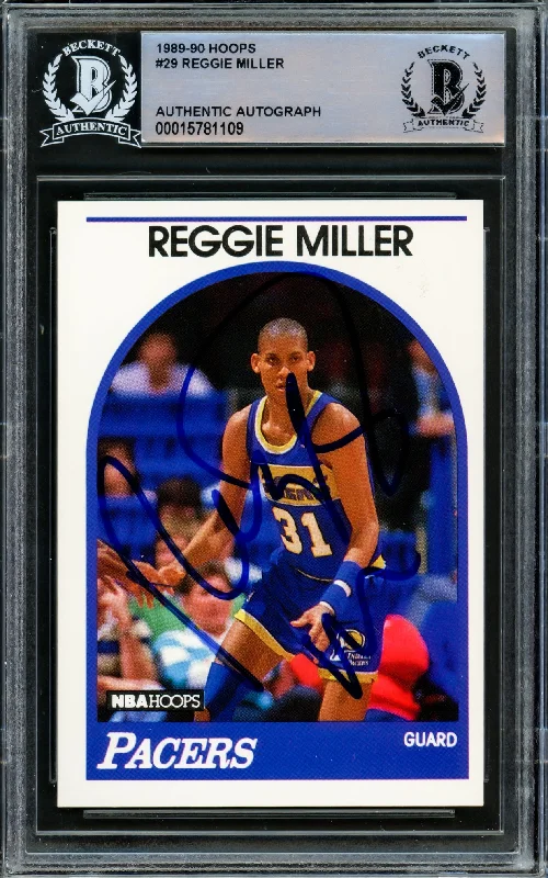 Men's basketball card player special -Reggie Miller Autographed 1989-90 Hoops Card #29 Indiana Pacers Beckett BAS #15781109