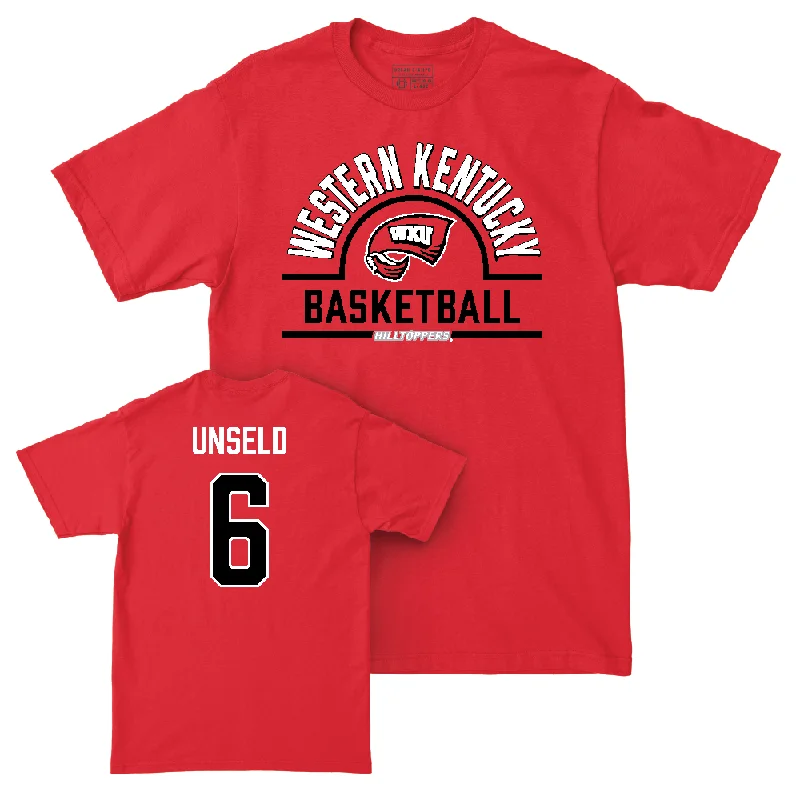 Men's basketball T-shirt quality sale -WKU Men's Basketball Red Arch Tee  - Kade Unseld