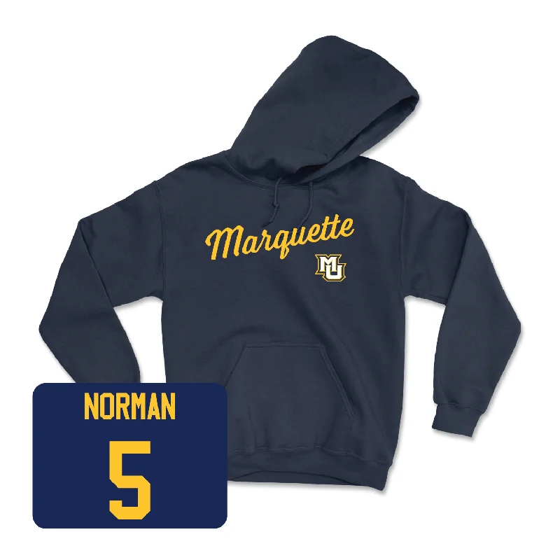 Men's hoodies camouflage -Navy Men's Basketball Script Hoodie - Tre Norman