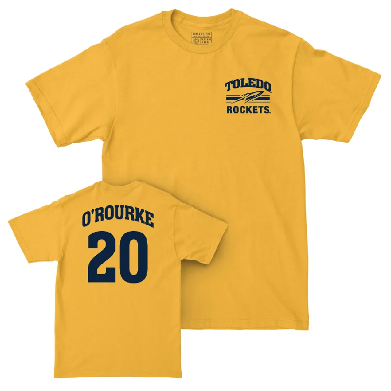 Men's basketball T-shirt squad exclusive -Toledo Men's Basketball Gold Victory Tee  - Colin O’Rourke