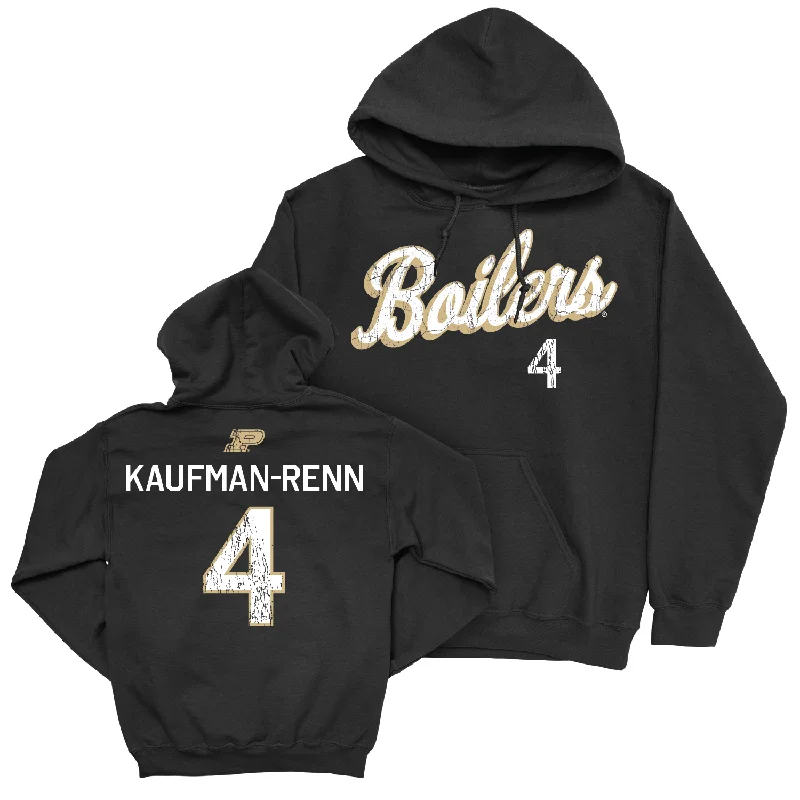 Men's hoodies adjustable -Men's Basketball Black Script Hoodie - Trey Kaufman-Renn | #4