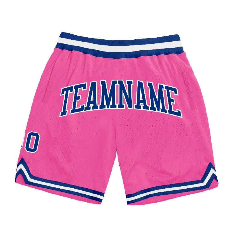 Men's basketball shorts sleek-team -Custom Pink Royal-White Authentic Throwback Basketball Shorts