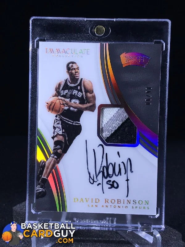 Men's basketball uniform custom printing -David Robinson 2016-17 Immaculate Collection Patch Autographs Jersey Number /50