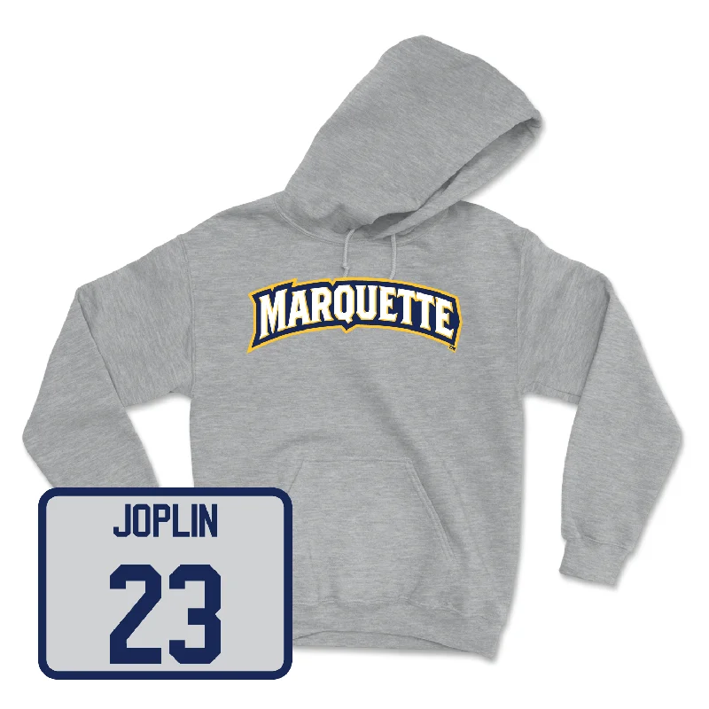 Men's hoodies reflective -Sport Grey Men's Basketball Wordmark Hoodie - David Joplin