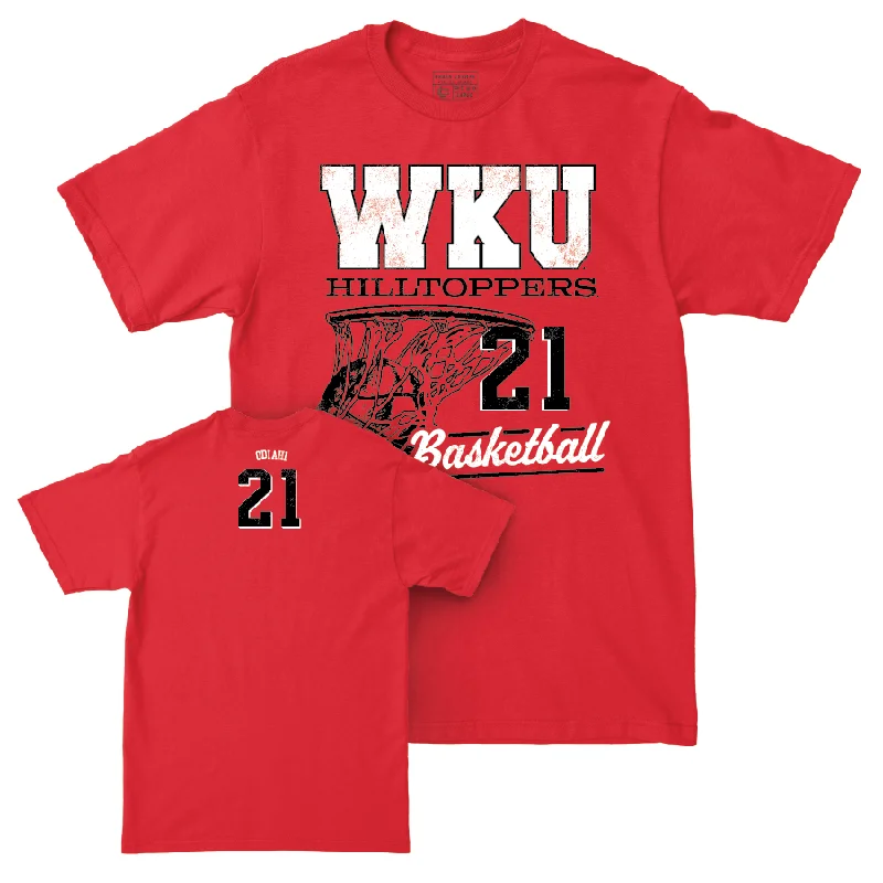 Men's basketball T-shirt team collection -WKU Men's Basketball Red Hoops Tee   - Leeroy Odiahi