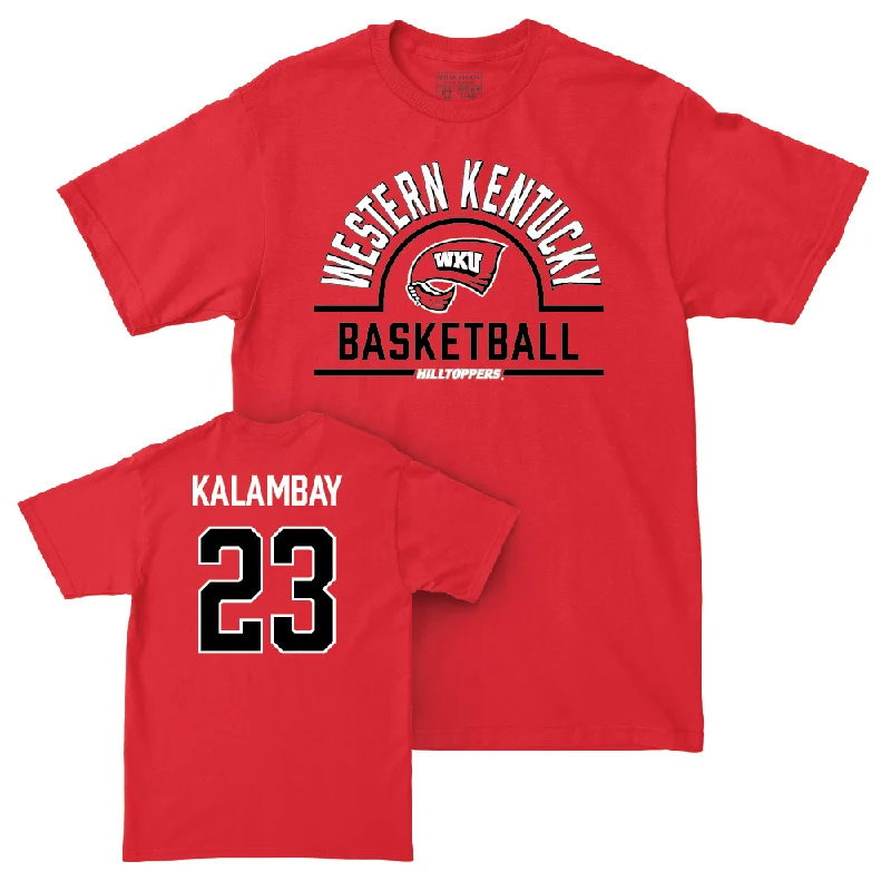 Men's basketball T-shirt branded patches -WKU Men's Basketball Red Arch Tee - Enoch Kalambay | #23