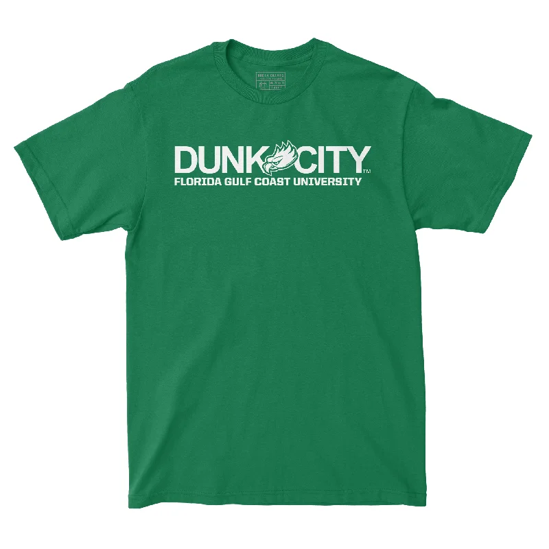 Men's basketball T-shirt squad promotion -Green Men's Basketball Dunk City Tee - Dallion Johnson