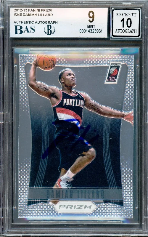 Men's basketball card team gear set -Damian Lillard Autographed 2012-13 Panini Prizm Rookie Card #245 Portland Trail Blazers BGS 9 Auto Grade Gem Mint 10 Beckett BAS #14323931