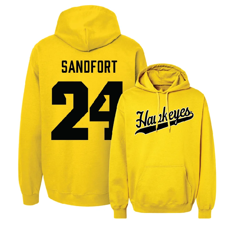 Men's hoodies supportive -Gold Men's Basketball Script Hoodie - Pryce Sandfort