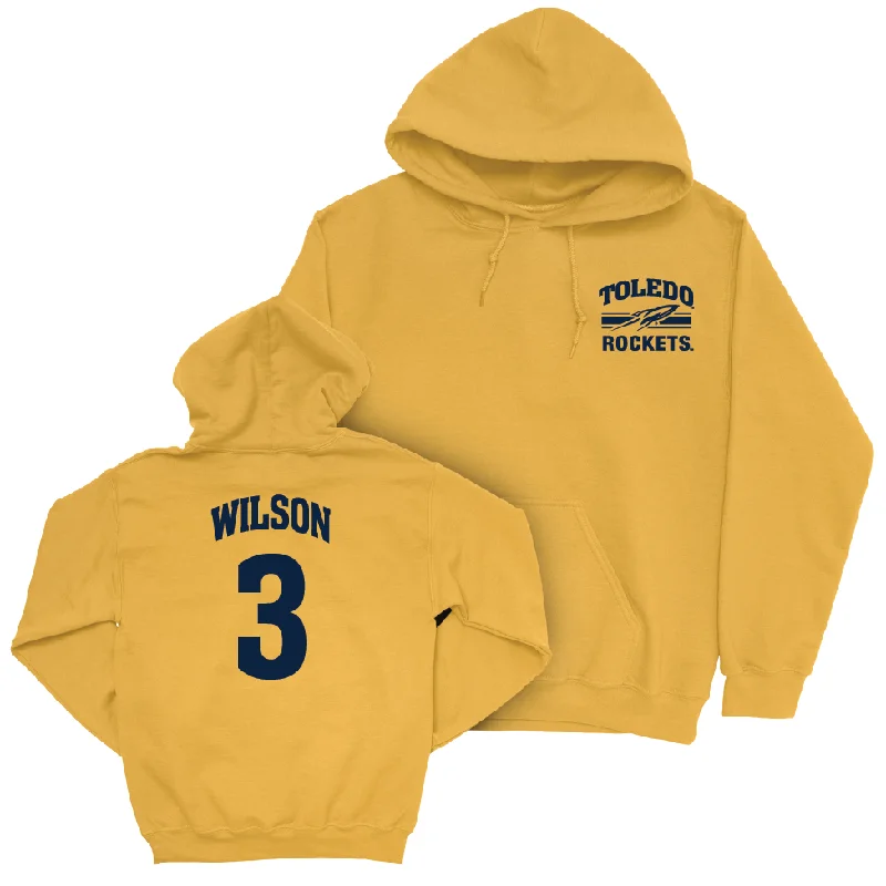 Men's hoodies anti-odor -Toledo Men's Basketball Gold Victory Hoodie - Sonny Wilson | #3