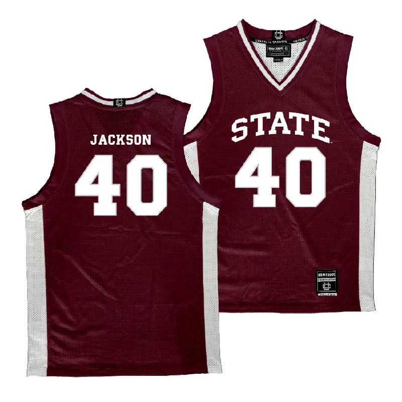 Men's basketball uniform custom package -Mississippi State Men's Basketball Maroon Jersey  - Trey Jackson