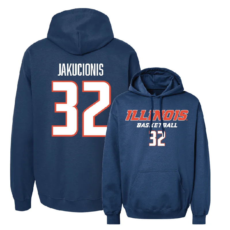 Men's hoodies quick-release -Navy Illinois Classic Hoodie  - Kasparas Jakucionis