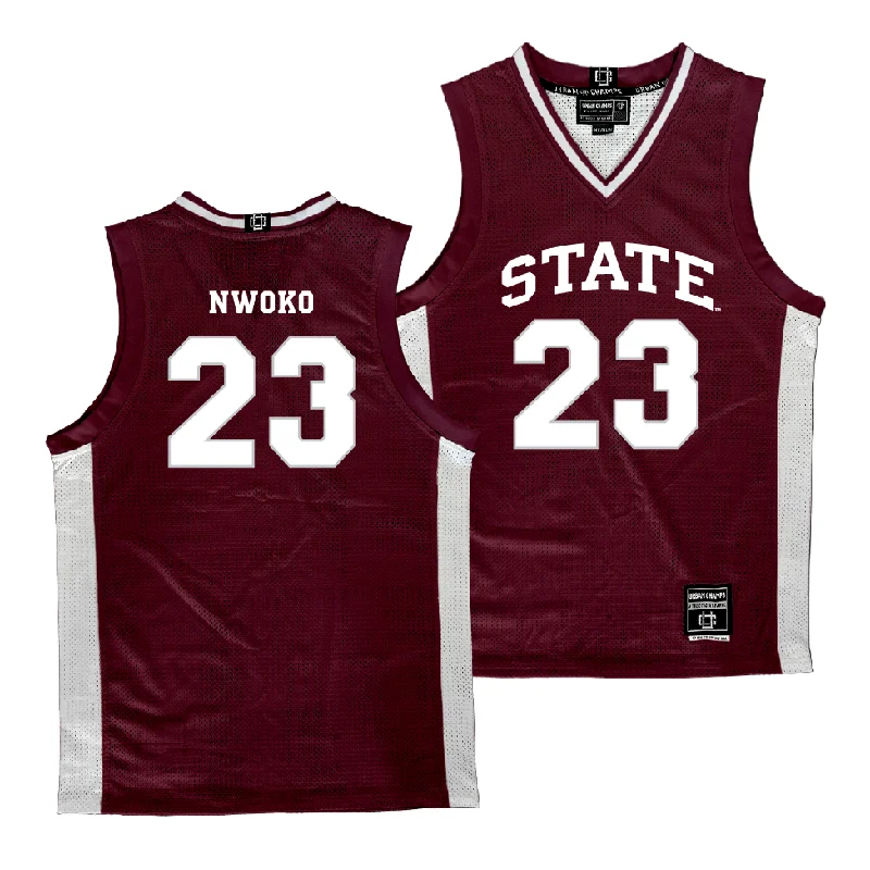 Men's basketball uniform team clothing -Mississippi State Men's Basketball Maroon Jersey  - Michael Nwoko