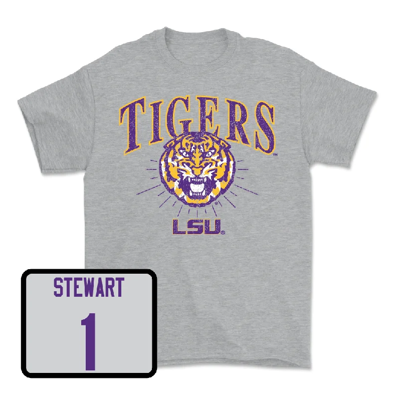 Men's basketball T-shirt rapid-dry clothing -Men's Basketball Sport Grey Tigers Tee - Carlos Stewart