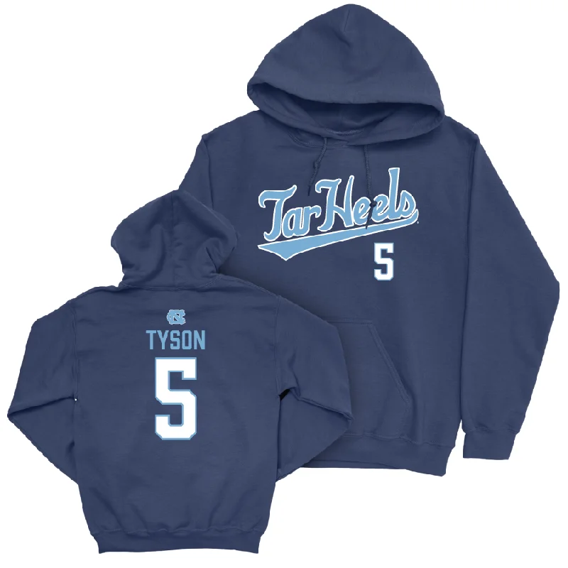 Men's hoodies breathable-design -UNC Men's Basketball Navy Script Hoodie  - Cade Tyson