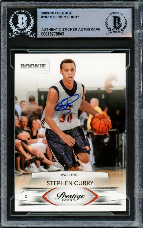 Men's basketball card matte finish -Stephen Curry Autographed 2009-10 Panini Prestige Rookie Card #207 Golden State Warriors Beckett BAS #15778843