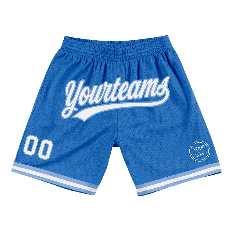 Men's basketball shorts relaxed-hybrid -Custom Blue White-Light Blue Authentic Throwback Basketball Shorts