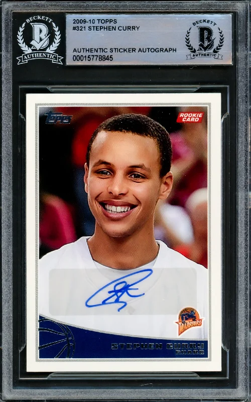 Men's basketball card trendy collectibles -Stephen Curry Autographed 2009-10 Topps Rookie Card #321 Golden State Warriors Beckett BAS #15778845