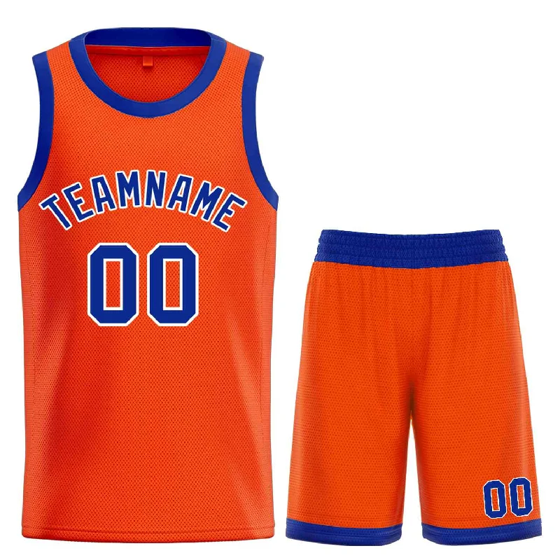 Men's basketball uniform quick dry outfit -Custom Orange Royal-White Bull Classic Sets Basketball Jersey