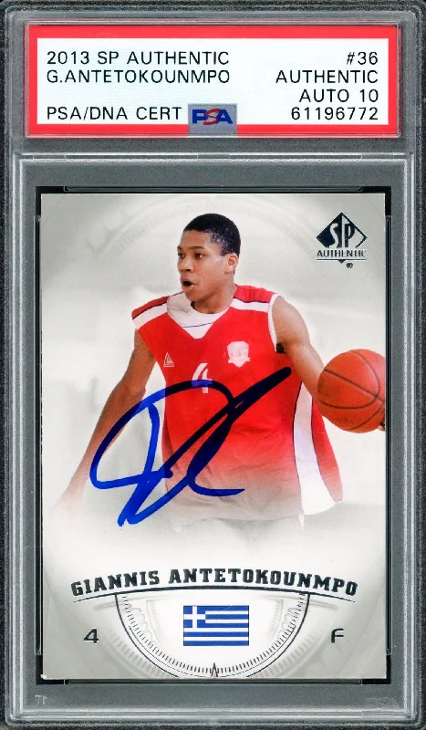 Men's basketball card performance package -Giannis Antetokounmpo Autographed 2013 SP Authentic Rookie Card #36 Milwaukee Bucks Auto Grade Gem Mint 10 PSA/DNA #61196772