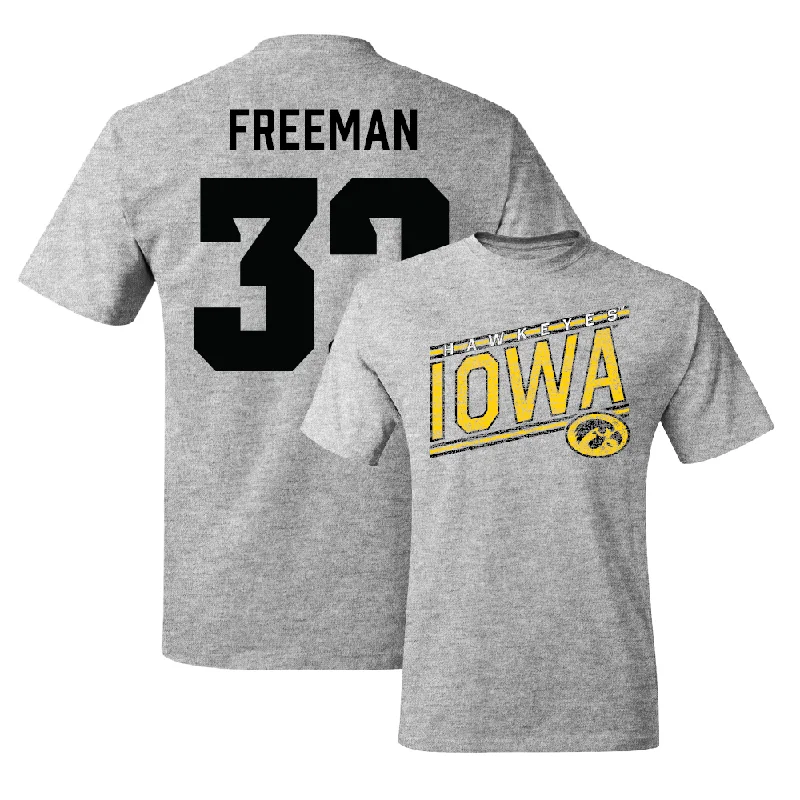 Men's basketball T-shirt team clothing -Sport Grey Men's Basketball Slant Tee - Owen Freeman