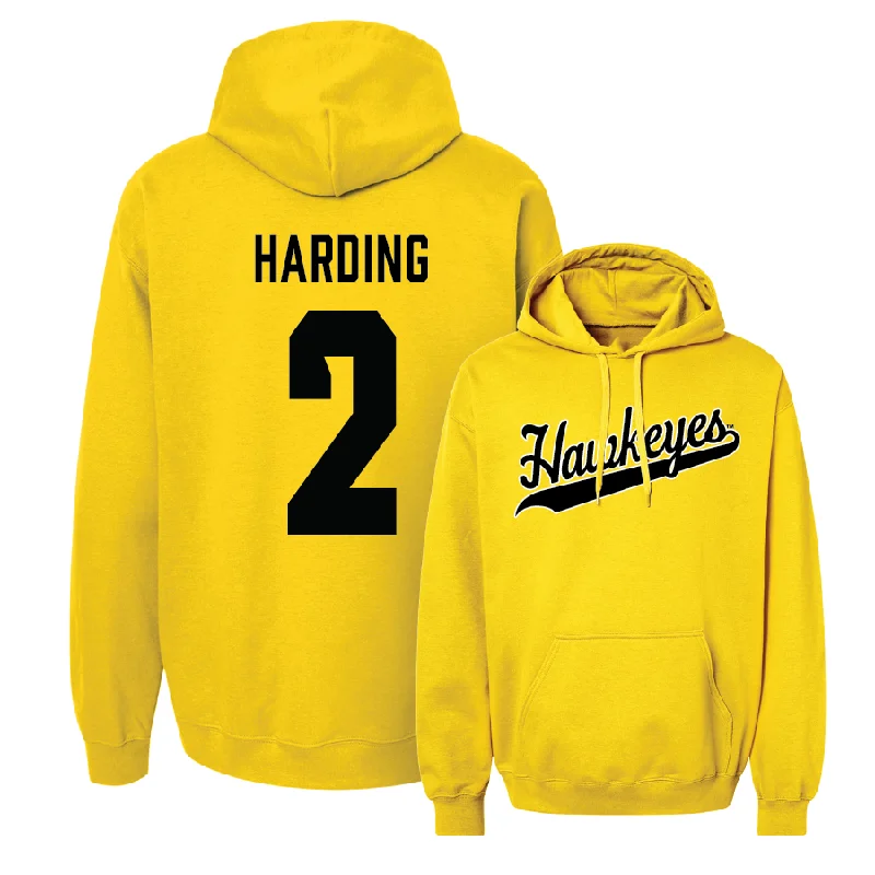 Men's hoodies all-day -Gold Men's Basketball Script Hoodie - Brock Harding