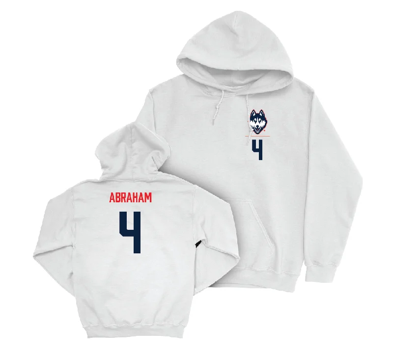 Men's hoodies lightweight-cozy -UConn Men's Basketball Logo White Hoodie  - Isaiah Abraham