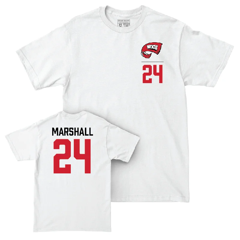 Men's basketball T-shirt light combo -WKU Men's Basketball White Logo Comfort Colors Tee - Tyrone Marshall | #24