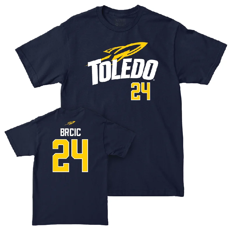 Men's basketball T-shirt timeless appeal -Toledo Men's Basketball Navy Sideline Tee - Grgur Brcic | #24