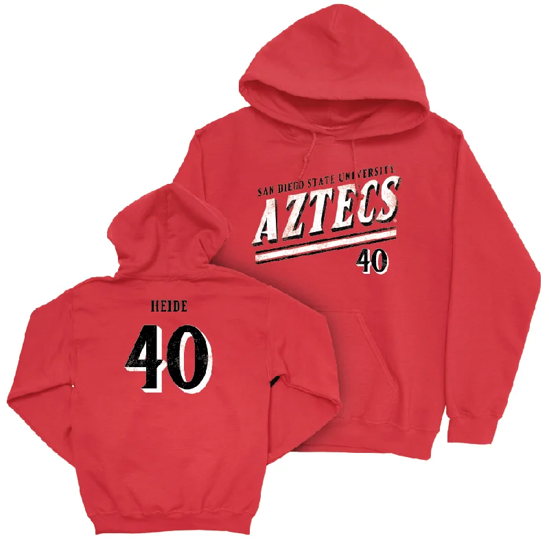 Men's hoodies active-style -SDSU Men's Basketball Red Slant Hoodie - Miles Heide #40