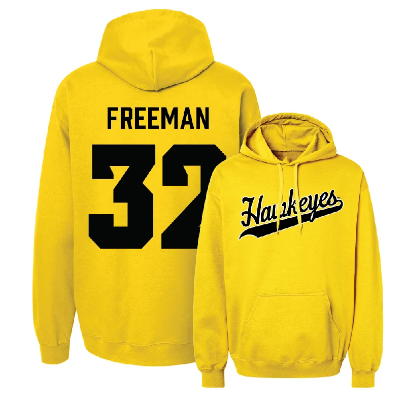 Men's hoodies durable-comfort -Gold Men's Basketball Script Hoodie - Owen Freeman