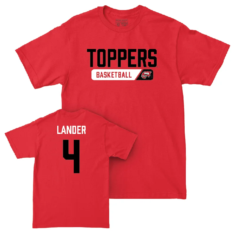 Men's basketball T-shirt plus size range -WKU Men's Basketball Red Staple Tee - Khristian Lander | #4