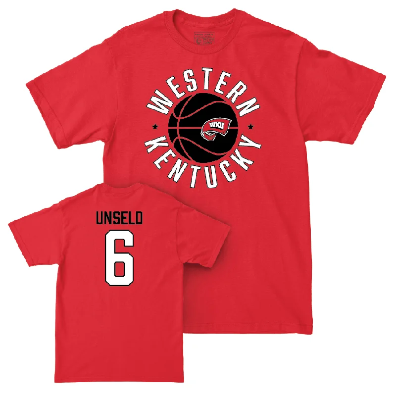 Men's basketball T-shirt pro collection -WKU Men's Basketball Red Hardwood Tee  - Kade Unseld