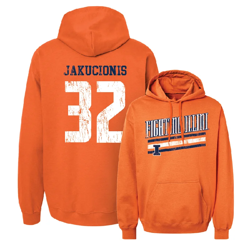 Men's hoodies high-rise -Orange Slant Hoodie  - Kasparas Jakucionis