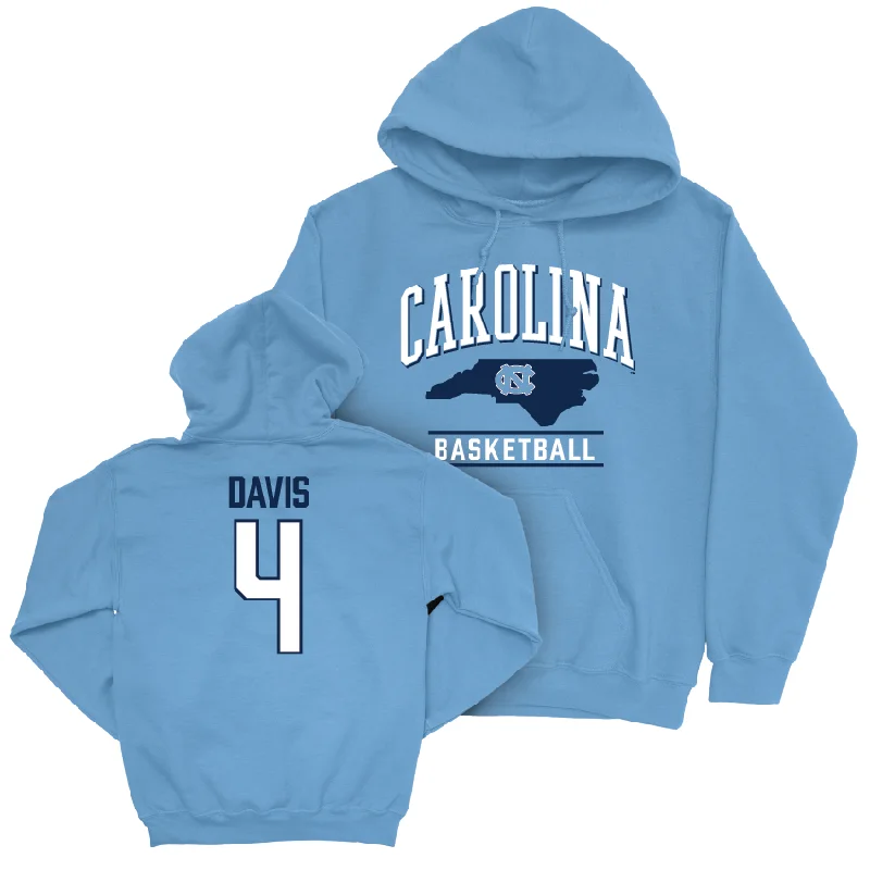 Men's hoodies knit -UNC Men's Basketball Carolina Blue Arch Hoodie - RJ Davis