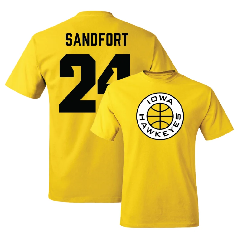 Men's basketball T-shirt pro-level look -Gold Men's Basketball Tee - Pryce Sandfort