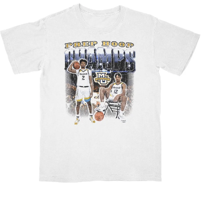 Men's basketball T-shirt airflow design -EXCLUSIVE RELEASE: Royce x Damarius Prep School Champions White Tee