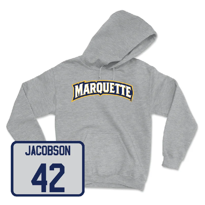 Men's hoodies insulated -Sport Grey Men's Basketball Wordmark Hoodie  - Luke Jacobson