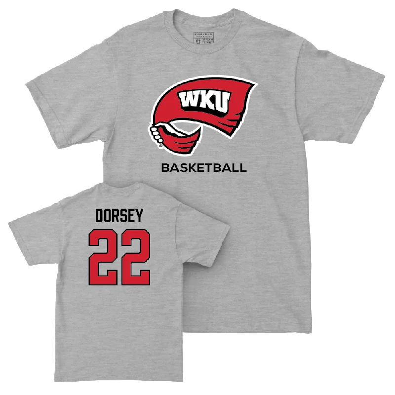 Men's basketball T-shirt performance collection -WKU Men's Basketball Sport Grey Classic Tee - Jaylen Dorsey | #22