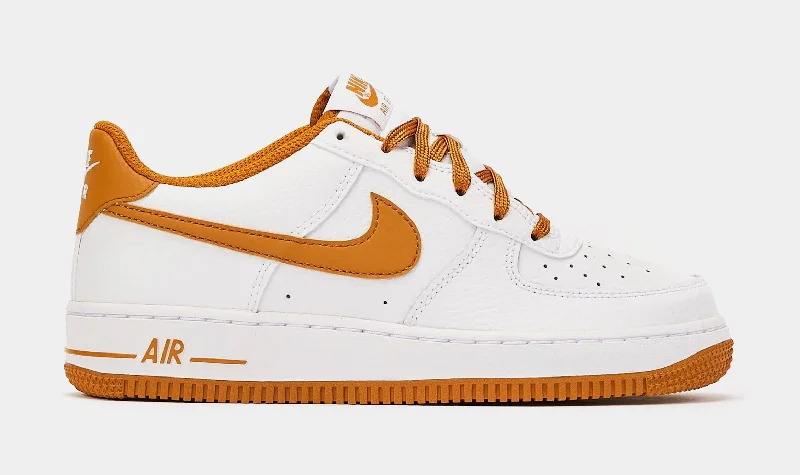 Basketball shoes bold-traction -Air Force 1 Desert Ochre Grade School Lifestyle Shoes (Brown/White)