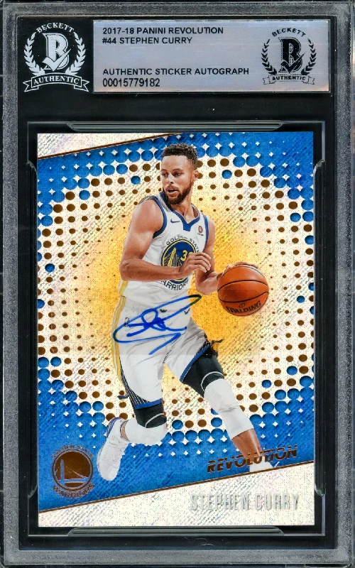 Men's basketball card discount bundle -Stephen Curry Autographed 2017-18 Panini Revolution Card #44 Golden State Warriors Beckett BAS #15779182