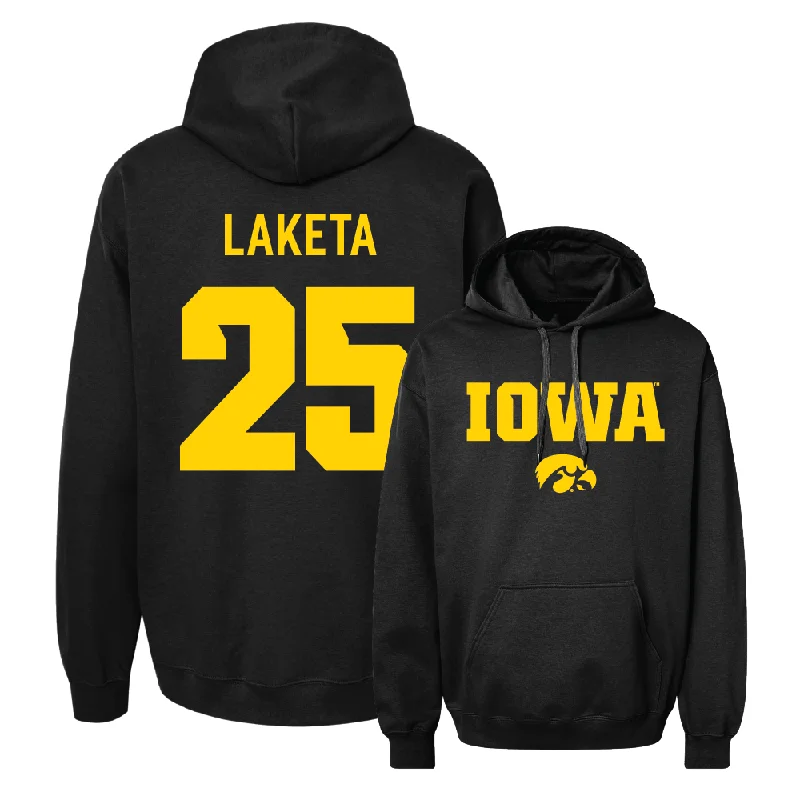 Men's hoodies lightweight-blend -Men's Basketball Black Classic Hoodie - Luc Laketa