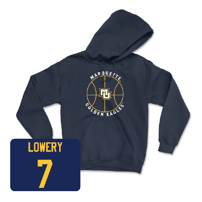 Men's hoodies slim-fit -Navy Men's Basketball Hardwood Hoodie - Zaide Lowery