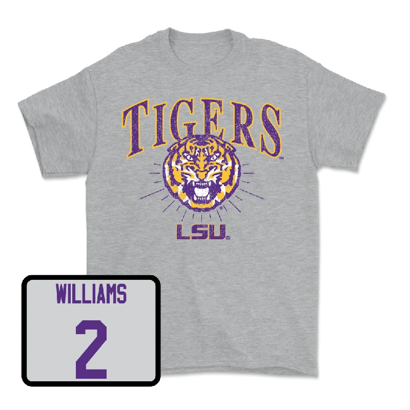 Men's basketball T-shirt sport outfit -Men's Basketball Sport Grey Tigers Tee - Mike Williams