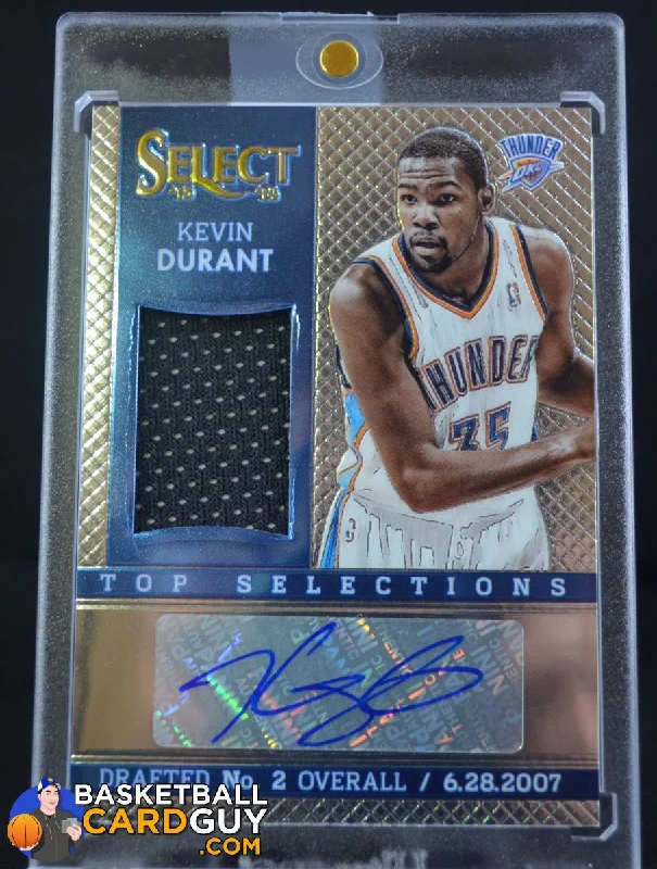 Men's basketball uniform limited edition -2013-14 Select Top Selections Jersey Autographs #15 Kevin Durant